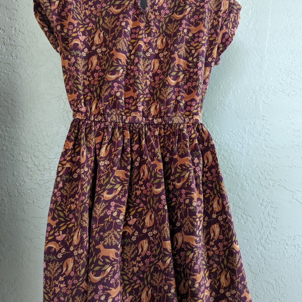 Fall Colored Girls Size 5T Dress Forest Foxes. Beautiful - Picture 3 of 4